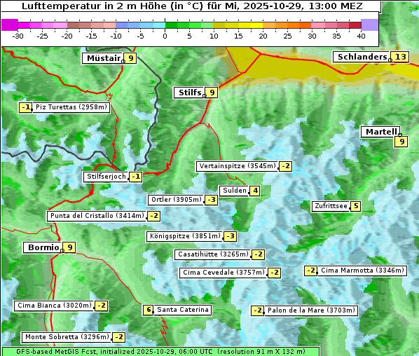 Temperatur, 29. 10. 2025
