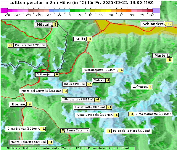 Temperatur, 12. 12. 2025