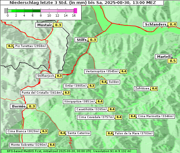 Niederschlag, 30. 8. 2025