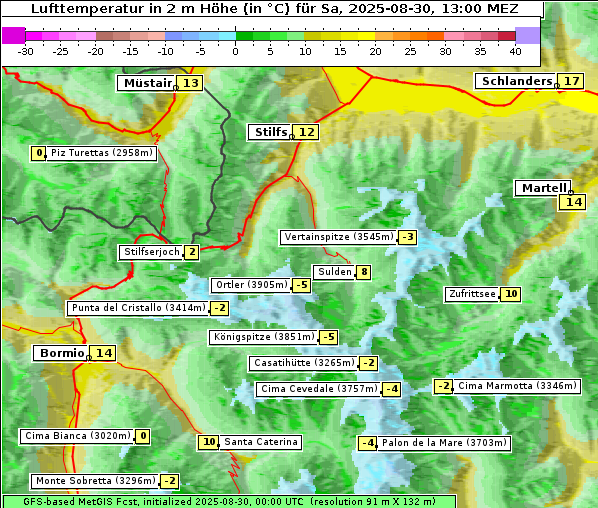 Temperatur, 30. 8. 2025