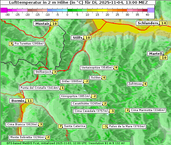 Temperatur, 4. 11. 2025
