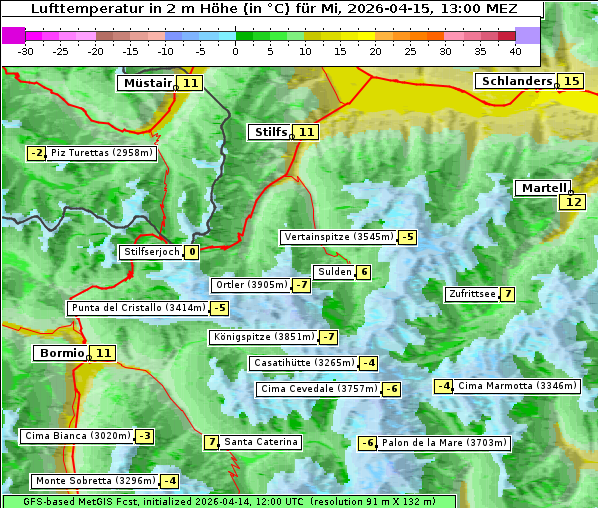 Temperatur, 15. 4. 2026