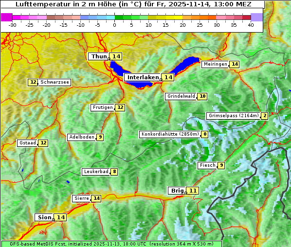 Temperatur, 14. 11. 2025
