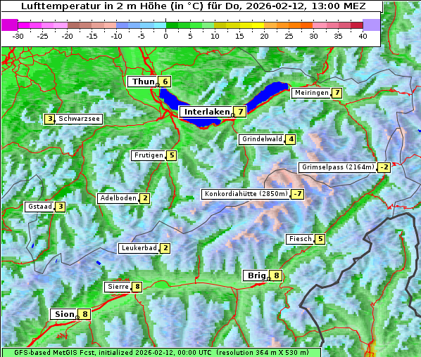 Temperatur, 12. 2. 2026