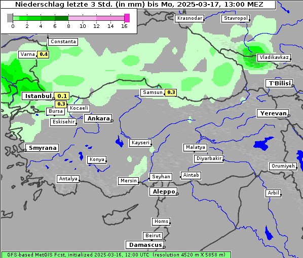 Niederschlag, 17. 3. 2025