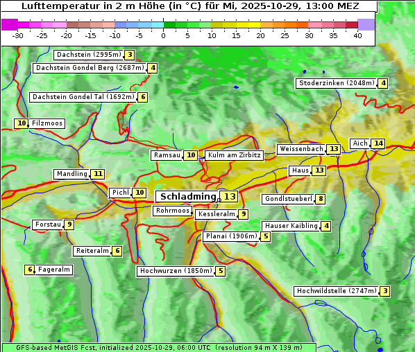 Temperatur, 29. 10. 2025