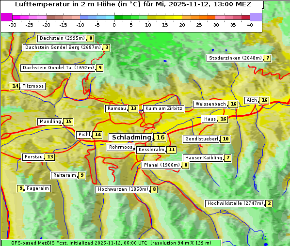 Temperatur, 12. 11. 2025