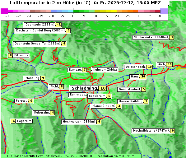 Temperatur, 12. 12. 2025