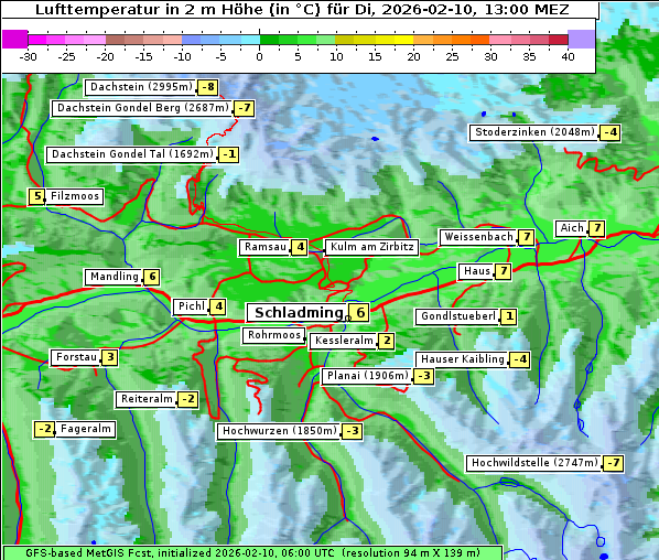 Temperatur, 10. 2. 2026