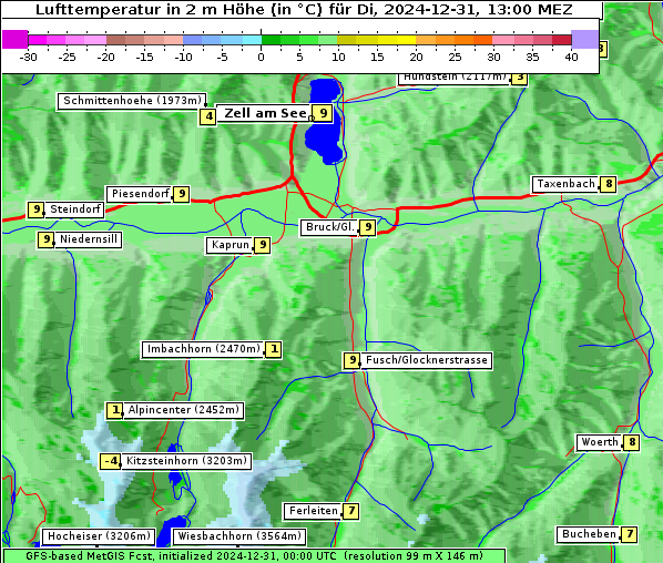 Temperatur, 31. 12. 2024