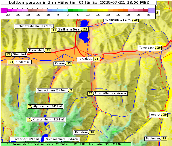 Temperatur, 12. 7. 2025