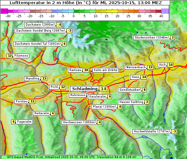 Temperatur, 15. 10. 2025