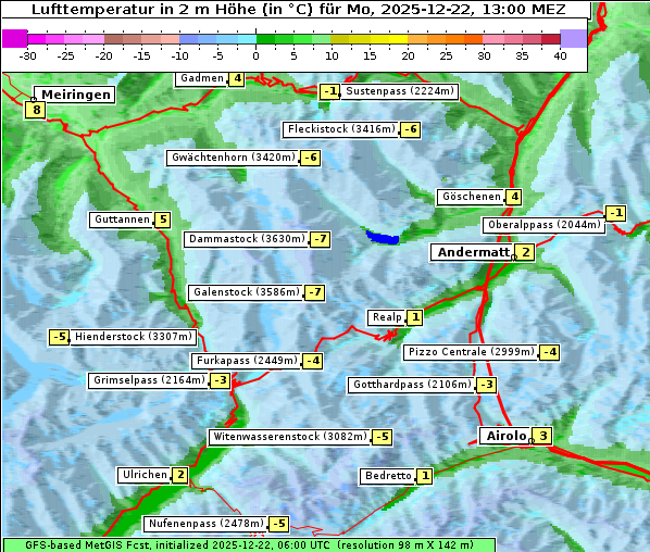 Temperatur, 22. 12. 2025