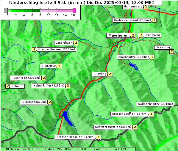 Niederschlag, 13. 3. 2025