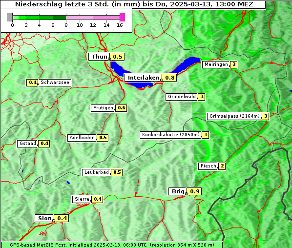 Niederschlag, 13. 3. 2025