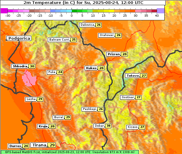 Temperatur, 24. 8. 2025
