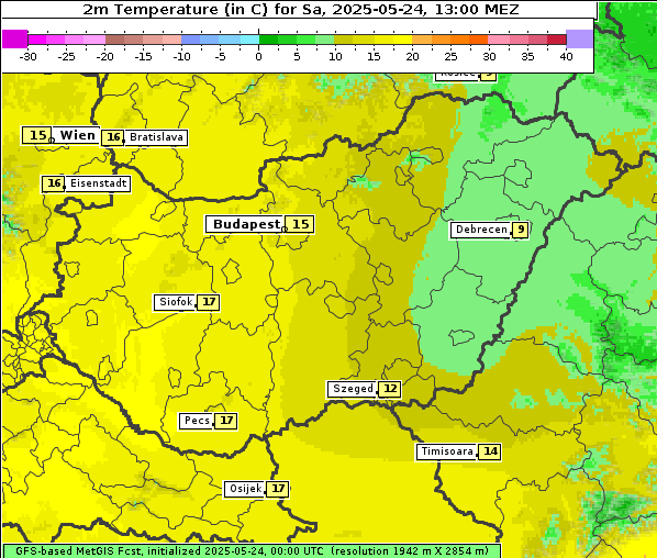 Temperatur, 24. 5. 2025