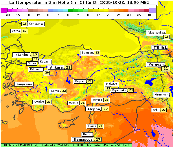 Temperatur, 28. 10. 2025