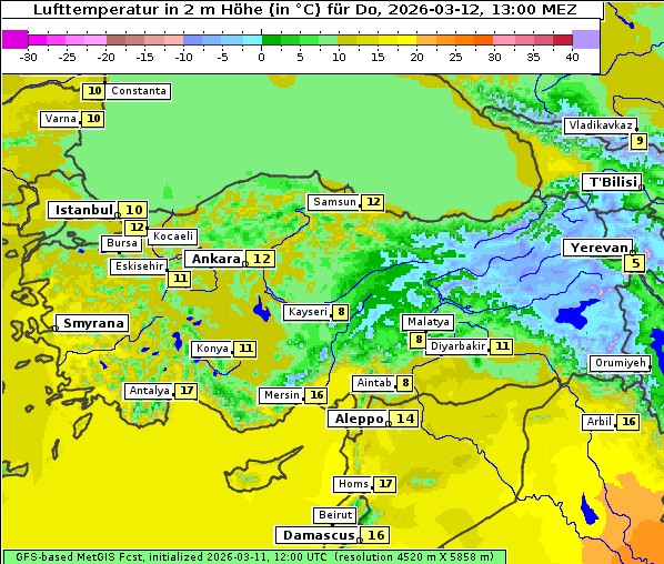 Temperatur, 12. 3. 2026