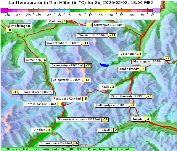 Temperatur, 8. 2. 2026