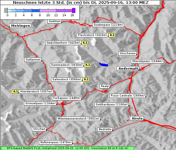 Neuschnee, 16. 9. 2025