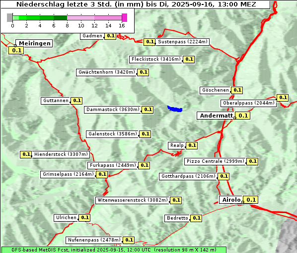 Niederschlag, 16. 9. 2025