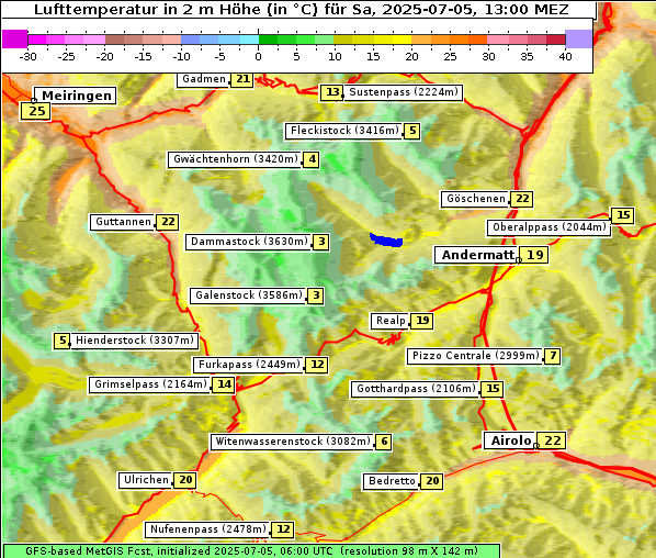 Temperatur, 5. 7. 2025