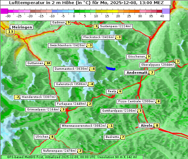 Temperatur, 8. 12. 2025