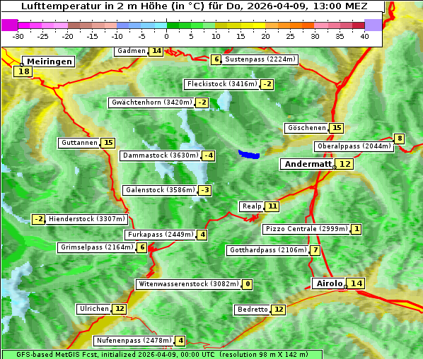 Temperatur, 9. 4. 2026
