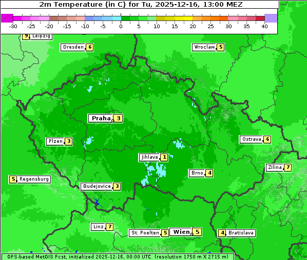 Temperatur, 16. 12. 2025