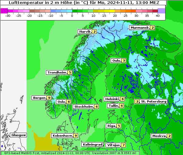 Temperatur, 11. 11. 2024