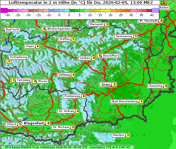 Temperatur, 5. 2. 2026