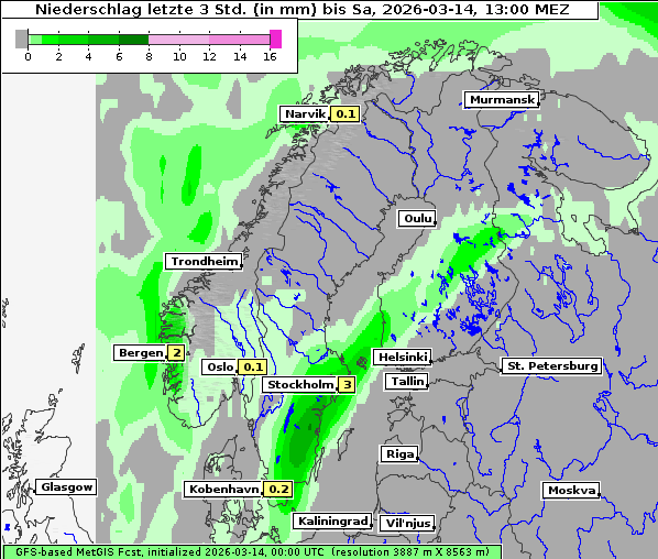 Niederschlag, 14. 3. 2026