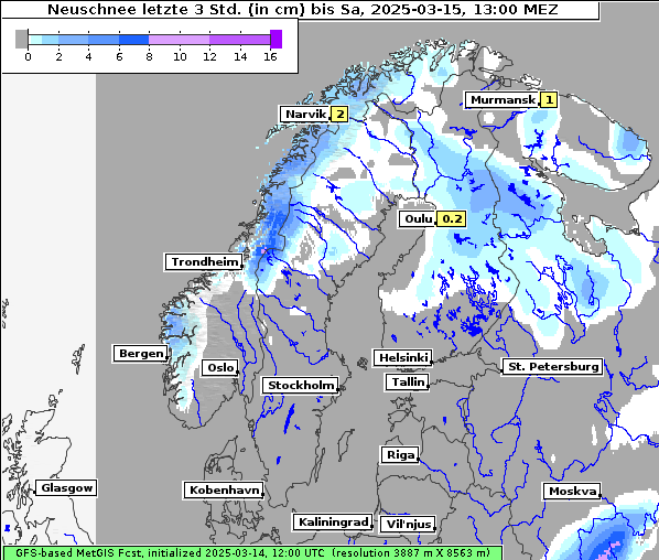 Neuschnee, 15. 3. 2025