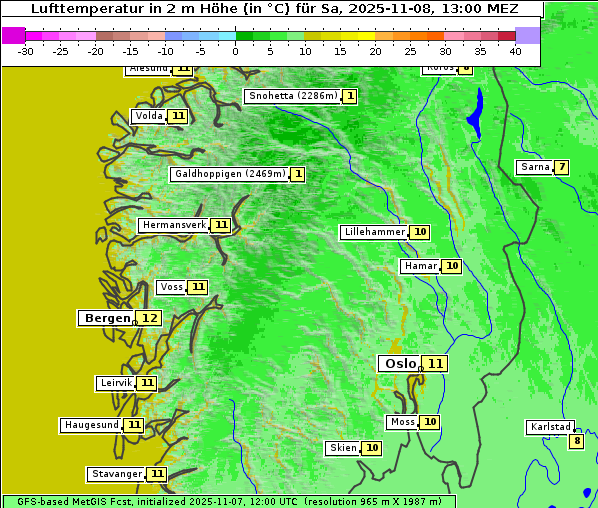 Temperatur, 8. 11. 2025