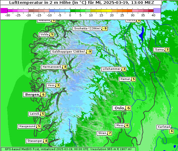 Temperatur, 19. 3. 2025