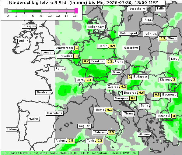 Niederschlag, 30. 3. 2026