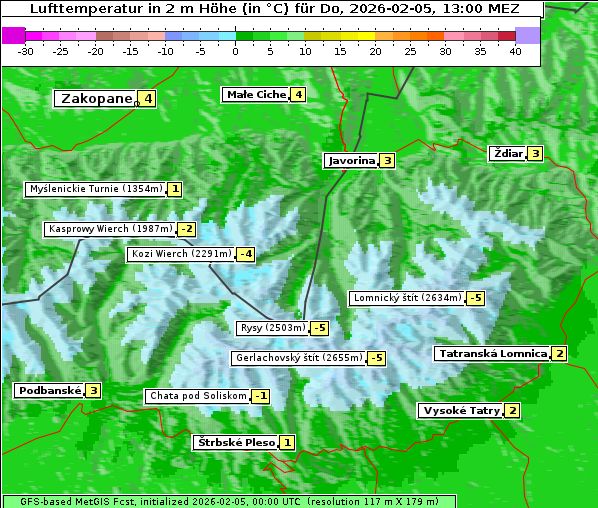 Temperatur, 5. 2. 2026