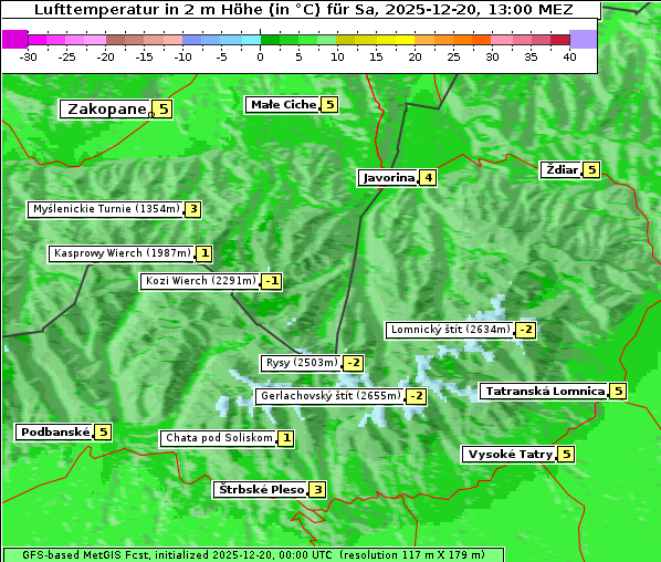 Temperatur, 20. 12. 2025