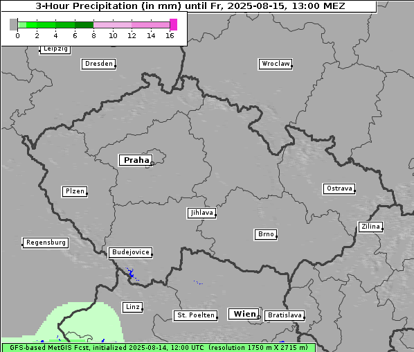 Niederschlag, 15. 8. 2025