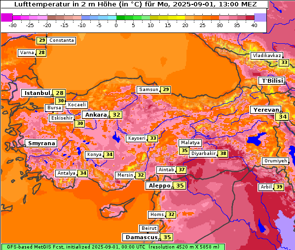 Temperatur, 1. 9. 2025
