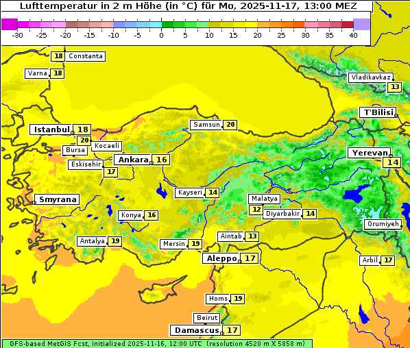 Temperatur, 17. 11. 2025