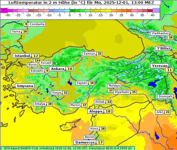 Temperatur, 1. 12. 2025