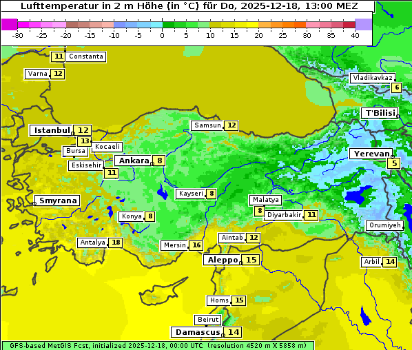 Temperatur, 18. 12. 2025