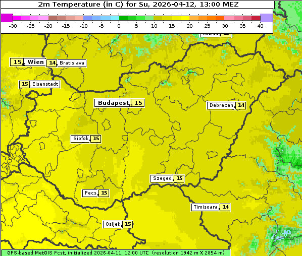 Temperatur, 12. 4. 2026