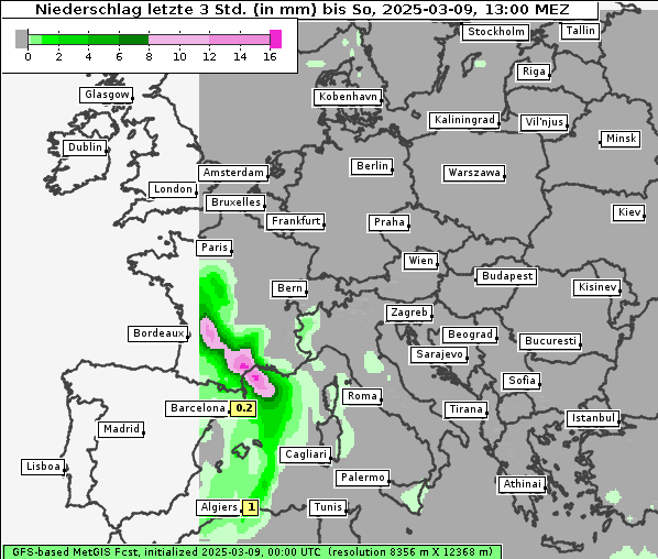 Niederschlag, 9. 3. 2025