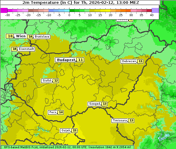 Temperatur, 12. 2. 2026