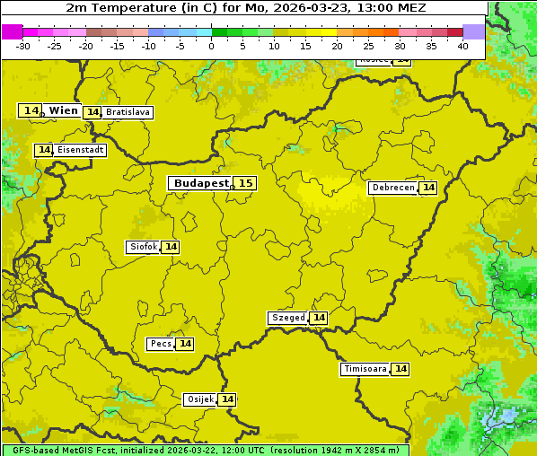 Temperatur, 23. 3. 2026
