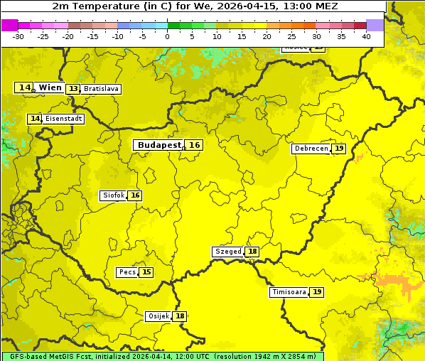 Temperatur, 15. 4. 2026