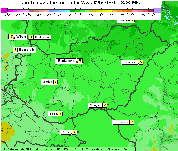 Temperatur, 1. 1. 2025